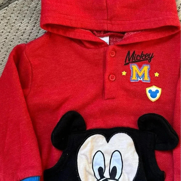 Vintage Kids Disney Baby Mickey Mouse Hooded Sweatshirt Hoodie Size 24 Months - Picture 2 of 5